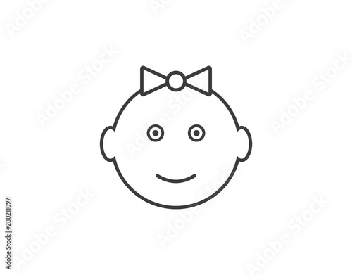 Child, baby icon. Vector illustration, flat design.