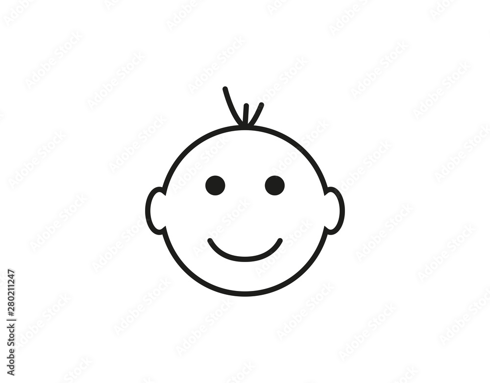 Child, baby icon. Vector illustration, flat design. Child, baby icon. Vector illustration, flat design.