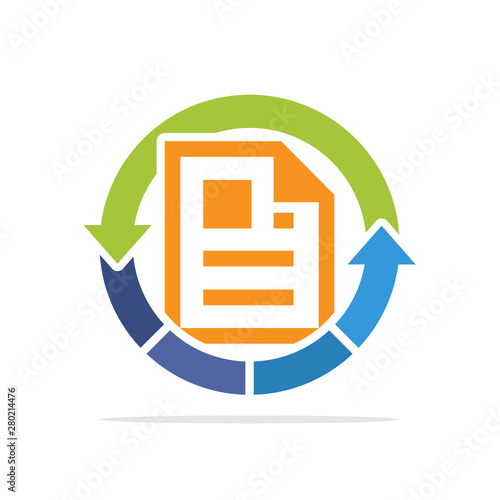 Illustration icon with the concept of document processing