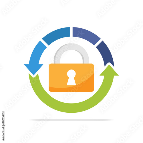 Illustration icon with the concept of a recovery process related to locked access