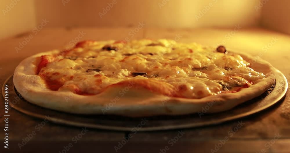 Cooking pizza preparing in hot oven Cooking pizza preparing in hot oven