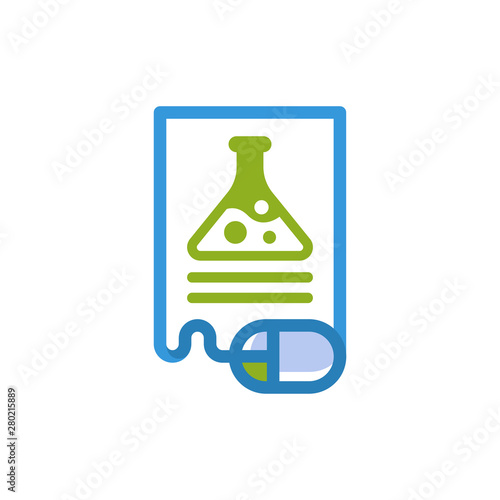 Illustration icon with the concept of an online laboratory analysis report