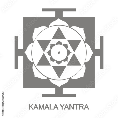 Vector icon with Kamala Yantra Hinduism symbol