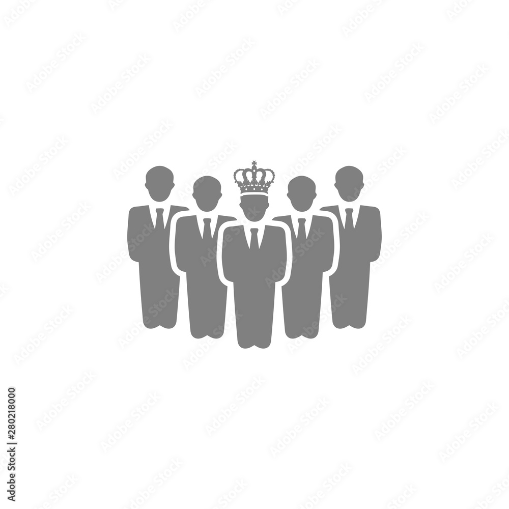 Award, business, performance, success, team, winner, crown on head grey color icon
