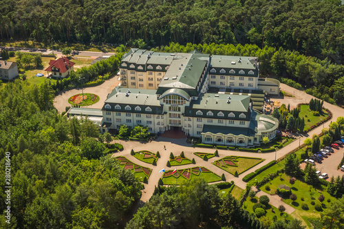 View from tower at the basilica in Stary Lichen, Wielkopolskie, Poland