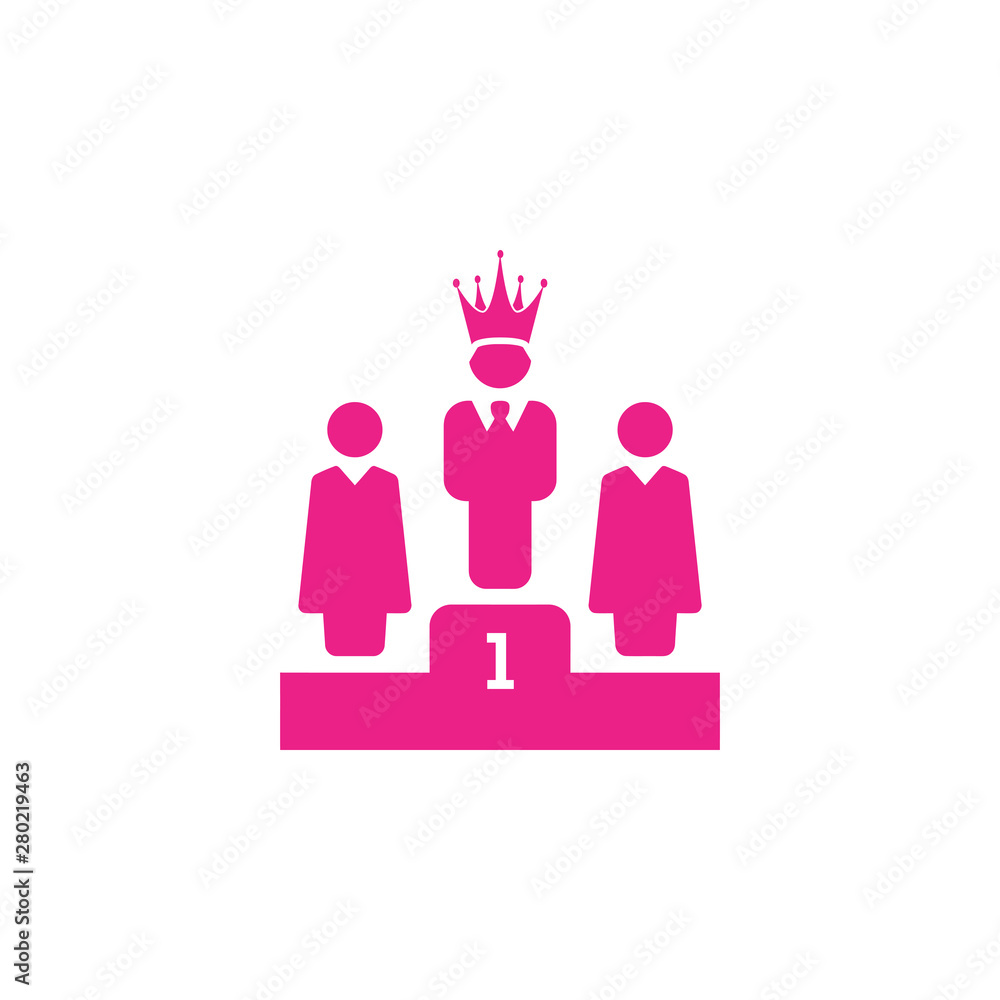 Award, business, performance, success, team, winner, crown on head pink color icon Award, business, performance, success, team, winner, crown on head pink color icon