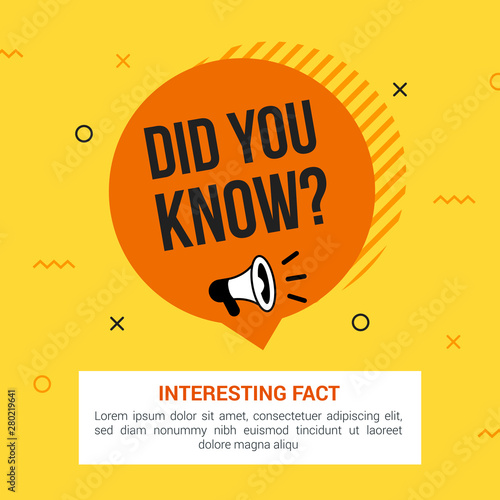 Did you know speech bubble with megaphone on yellow background