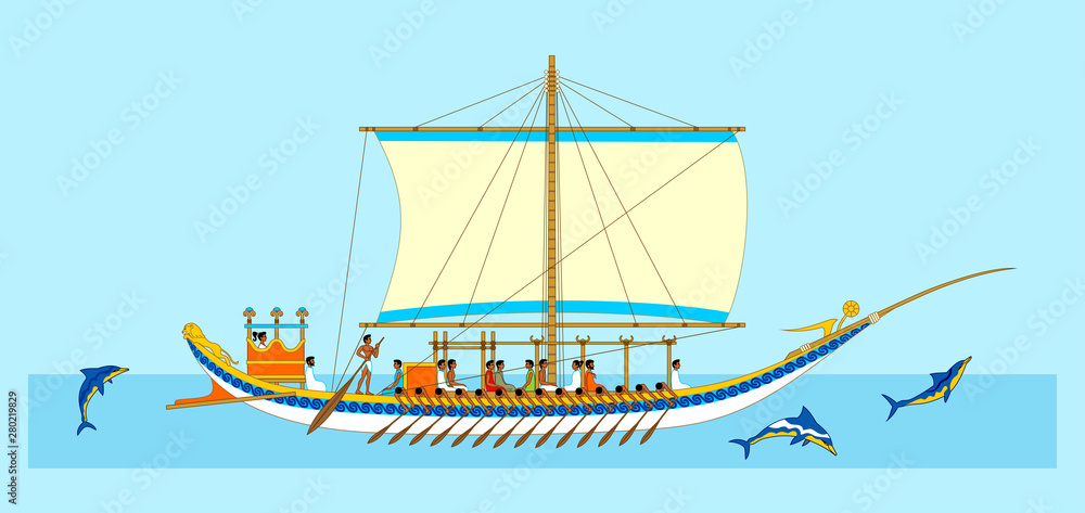 Minoan ship with dolphins Minoan ship with dolphins