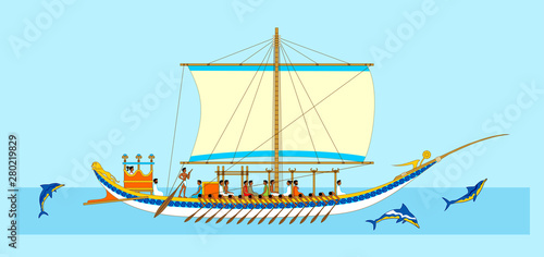 Minoan ship with dolphins