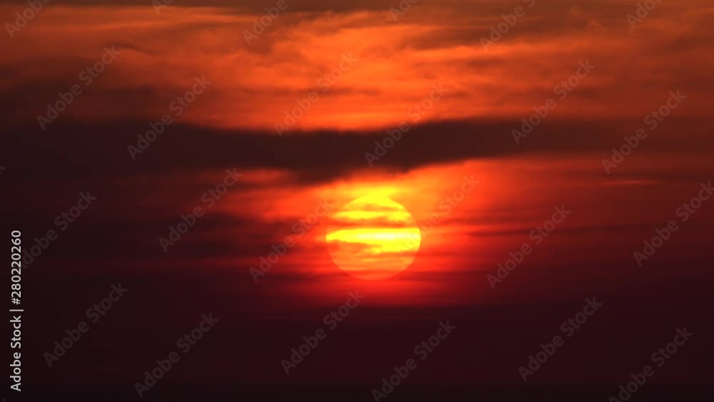 Sunset Beach Timelapse, Sunrise on Seashore, Ocean View at Sundown in Summer Sunset Beach Timelapse, Sunrise on Seashore, Ocean View at Sundown in Summer