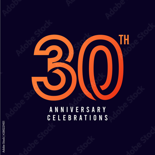 30 Th Anniversary Celebration Vector Template Design Illustration