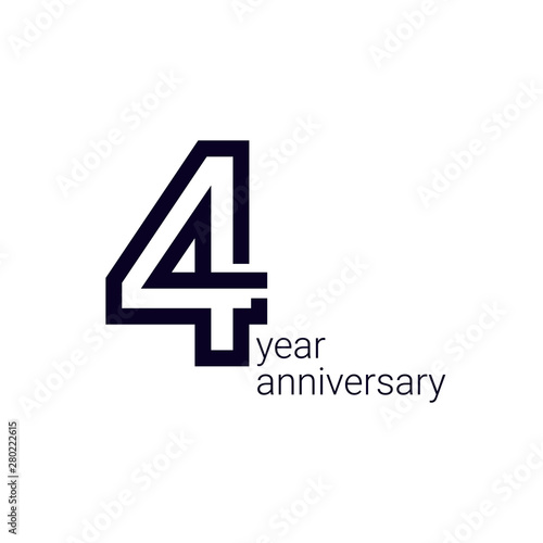 4 Year Anniversary Celebration Vector Template Design Illustration