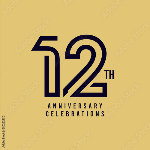 12 Th Anniversary Celebration Vector Template Design Illustration