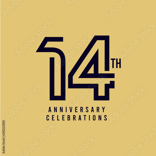 14 Th Anniversary Celebration Vector Template Design Illustration