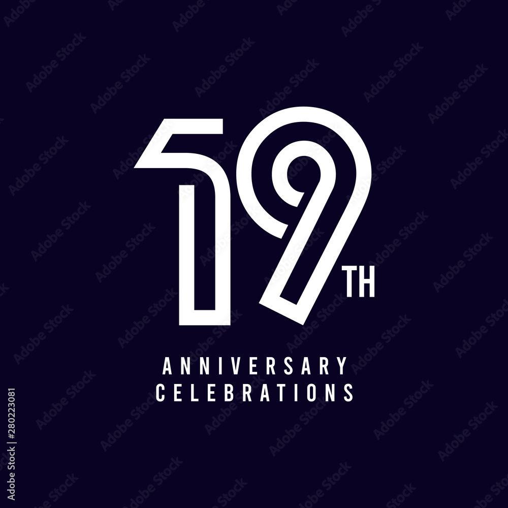 19 Th Anniversary Celebration Vector Template Design Illustration - obrazy, fototapety, plakaty 