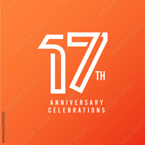 17 Th Anniversary Celebration Vector Template Design Illustration