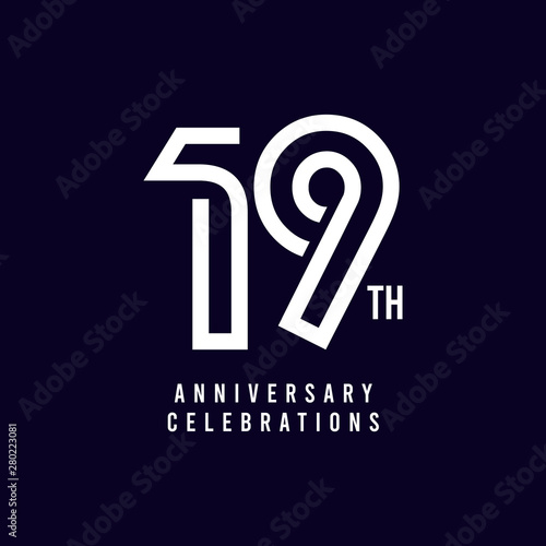 19 Th Anniversary Celebration Vector Template Design Illustration photo