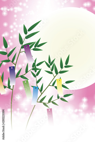 和風背景壁紙,七夕祭り,竹飾り,伝統行事,短冊,夏,伝統行事,星屑,天の川,キラキラ,七月,無料素材