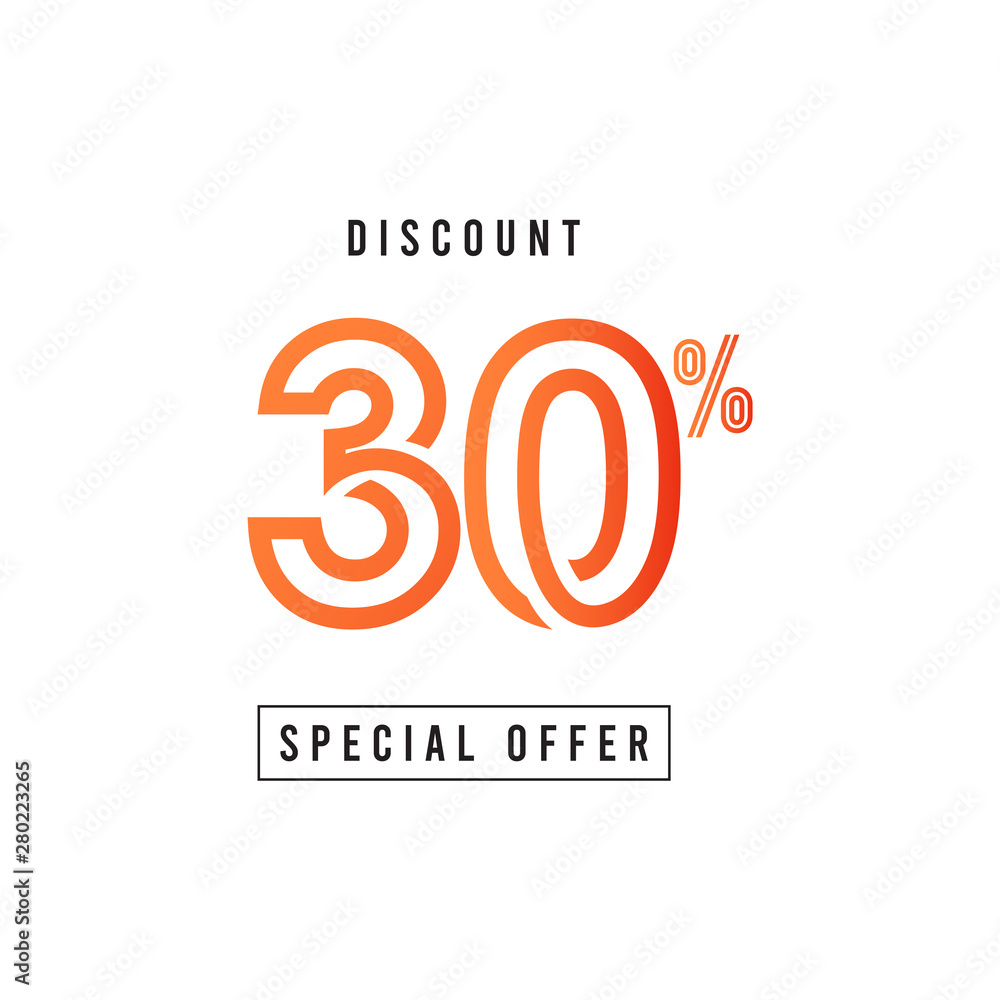 Discount 30% Special Offer Vector Template Design Illustration