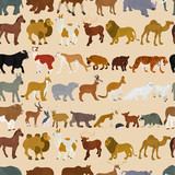 Seamless vector pattern with wild animals