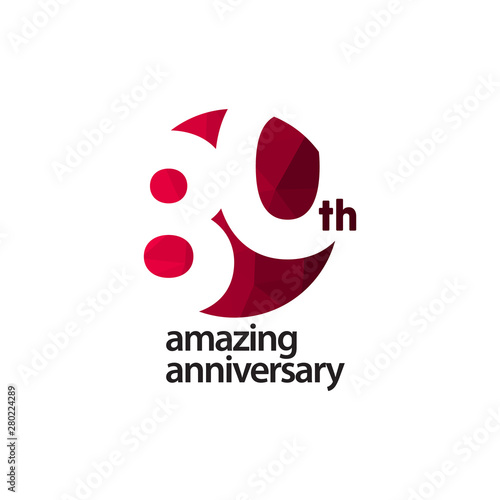 80 Th Amazing Anniversary Celebration Vector Template Design Illustration