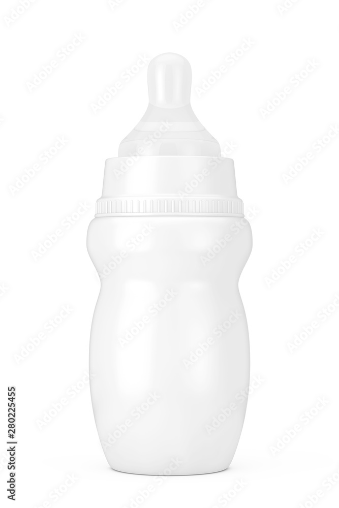 Empty Blank Baby Milk Bottle with Pacifier in Clay Style Mock Up. 3d Rendering Empty Blank Baby Milk Bottle with Pacifier in Clay Style Mock Up. 3d Rendering