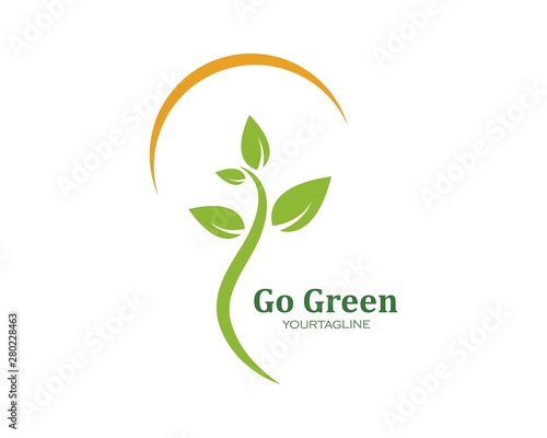 green leaf ecology nature element vector icon of go green