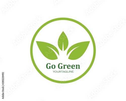 green leaf ecology nature element vector icon of go green