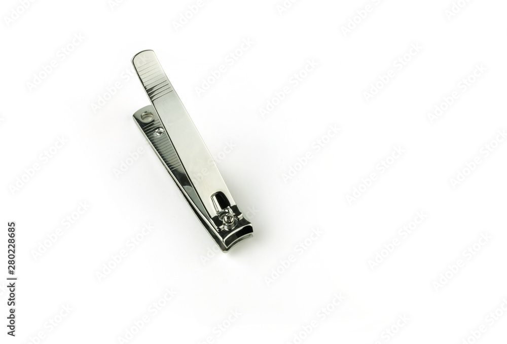 clipper cutting nail on white background clipper cutting nail on white background
