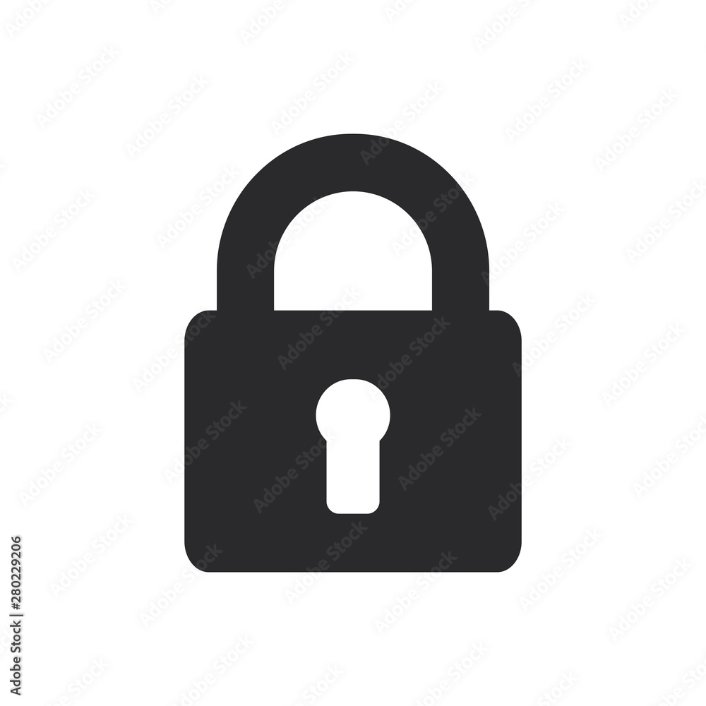 Locked padlock vector icon in modern style for web site and mobile app Locked padlock vector icon in modern style for web site and mobile app