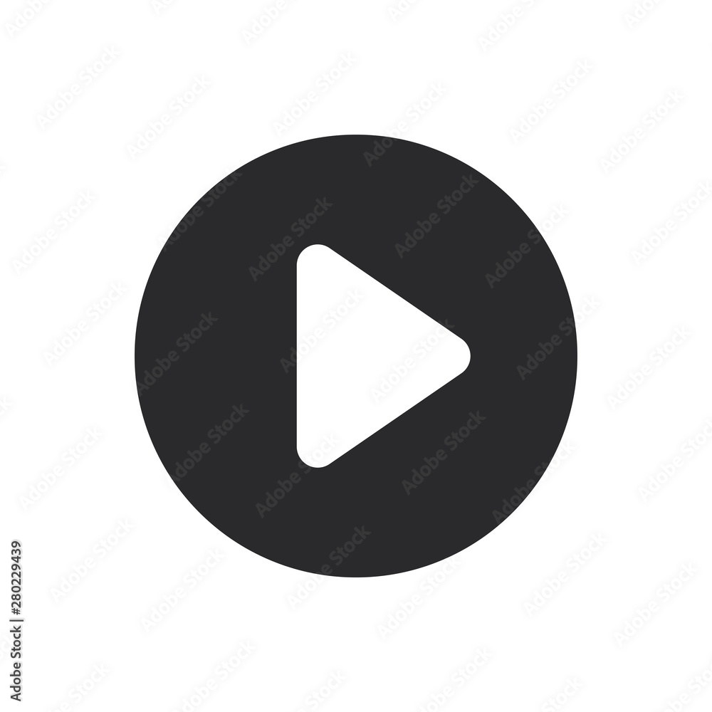 Movie player play button vector icon in modern style for web site and mobile app Movie player play button vector icon in modern style for web site and mobile app