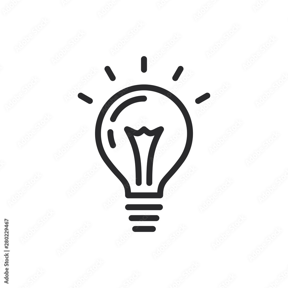 Light bulb vector icon in modern style for web site and mobile app Light bulb vector icon in modern style for web site and mobile app