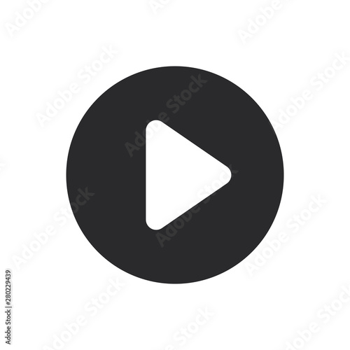Movie player play button vector icon in modern style for web site and mobile app