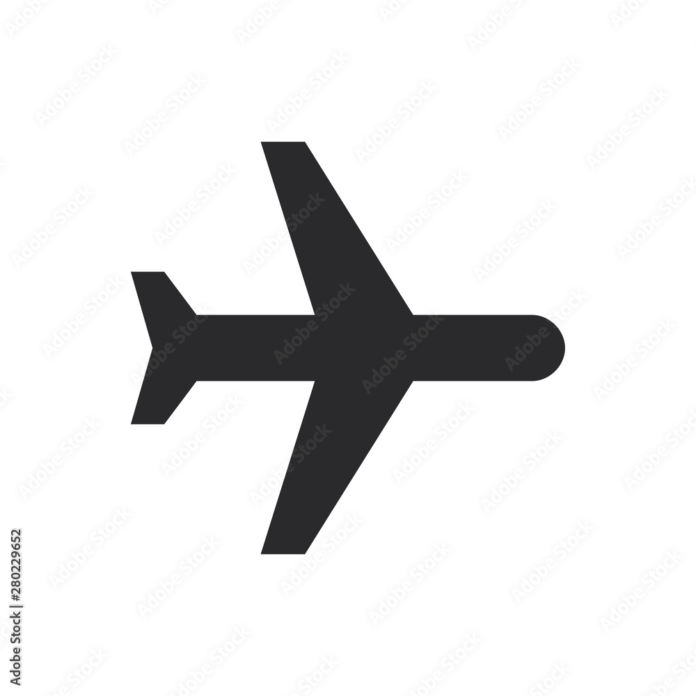 Black plane vector icon in modern style for web site and mobile app Black plane vector icon in modern style for web site and mobile app