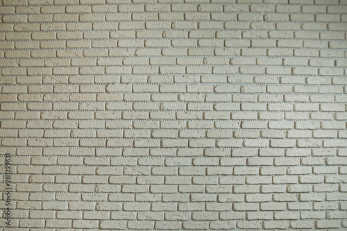 Texture background concept  white brick wall background in rural room . White brick wall background in rural room.