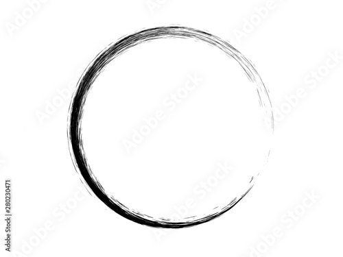 Grunge circle made for marking.Grunge black circle made with art brush.Grunge oval logo.