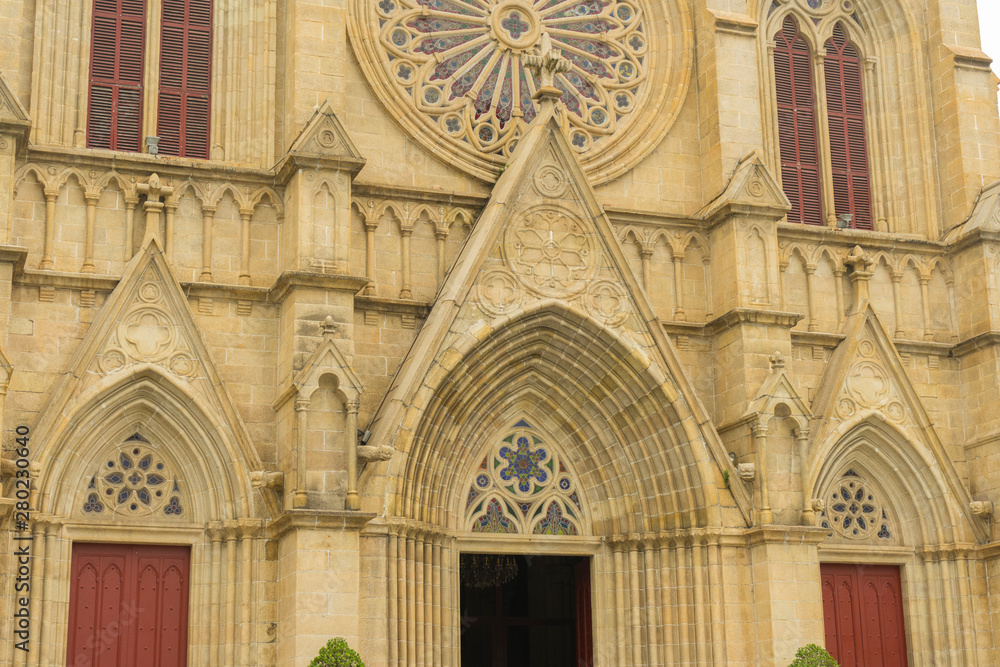 Obraz premium Beautiful architecture of Sacred Heart Cathedral in Guangzhou ,Guangdong, China. 