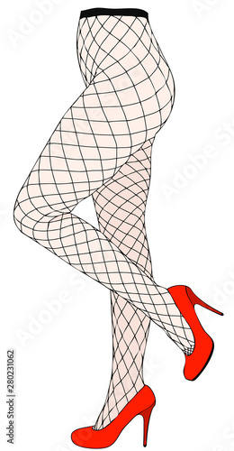 Obraz na płótnie display of fishnet stockings in a store w salonie