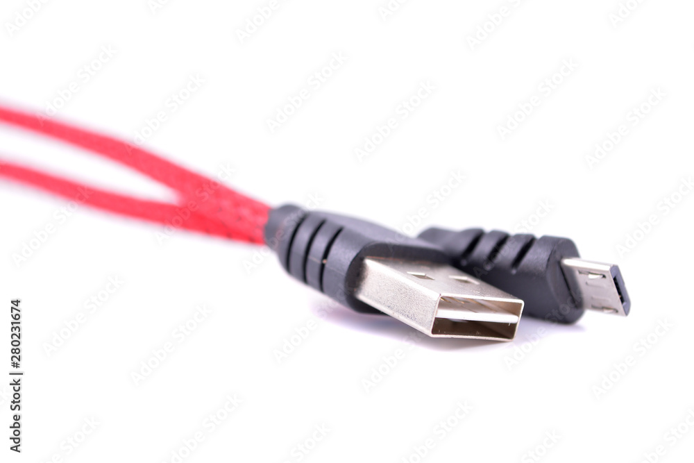 ed usb mobile charging cable isolated on white background ed usb mobile charging cable isolated on white background
