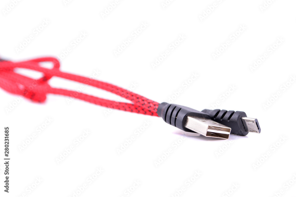 ed usb mobile charging cable isolated on white background ed usb mobile charging cable isolated on white background