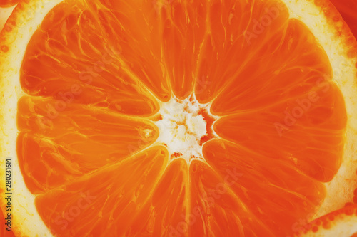 Round pieces of orange in the form of texture