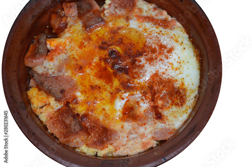Homemade food - A Portion of Improvised Traditional Food (Gyuvetche) from Yambol, Bulgaria
