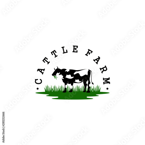Cattle Farm Logo Design Template Vector