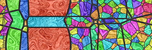 3d stained glass- abstract ...