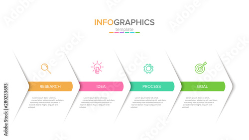 Vector infographic label template with icons. 4 options or steps. Infographics for business concept. Can be used for info graphics, flow charts, presentations, web sites, banners, printed materials.