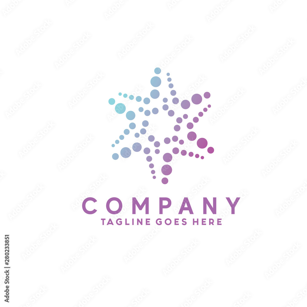 Gradient Halftone logo Dot Circle and spiral Icon. Technology Vector Modern Symbol. Company Logo Design Inspiration.