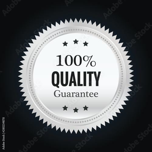 Silver stamp, sticker, badge on color background.