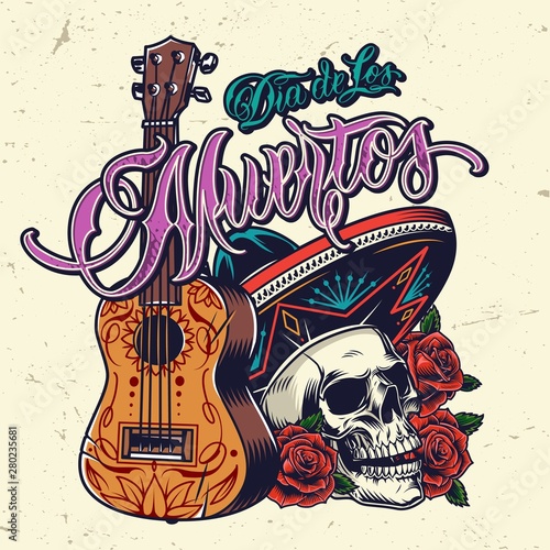 Dia De Los Muertos vintage concept
