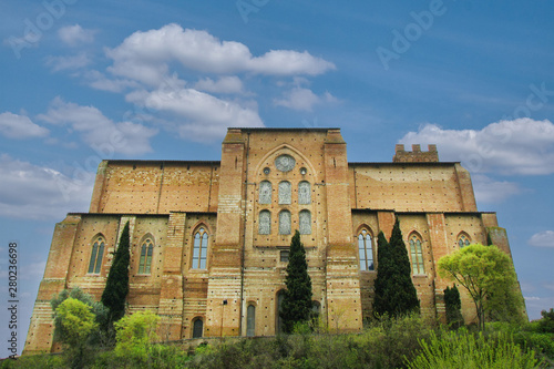 Santuario di Santa Caterina in summer. Italy, Tuscany, Siena: Sanctuary di santa Caterina. photo
