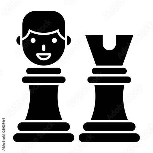 Businessman head with chess vector, solid style icon © Aranagraphics